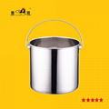 Catering kitchenware handheld S/S with swing handle straight body pail bucket 1