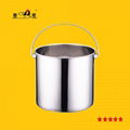 Catering kitchenware handheld S/S with swing handle straight body pail bucket