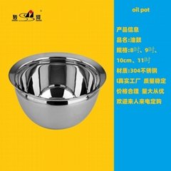 material 304 stainless steel drum shape oil pot with difficult to rust