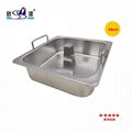 Cookerware s/s Pan with Center Column & Divider into 2 Grids Available Gas Stove