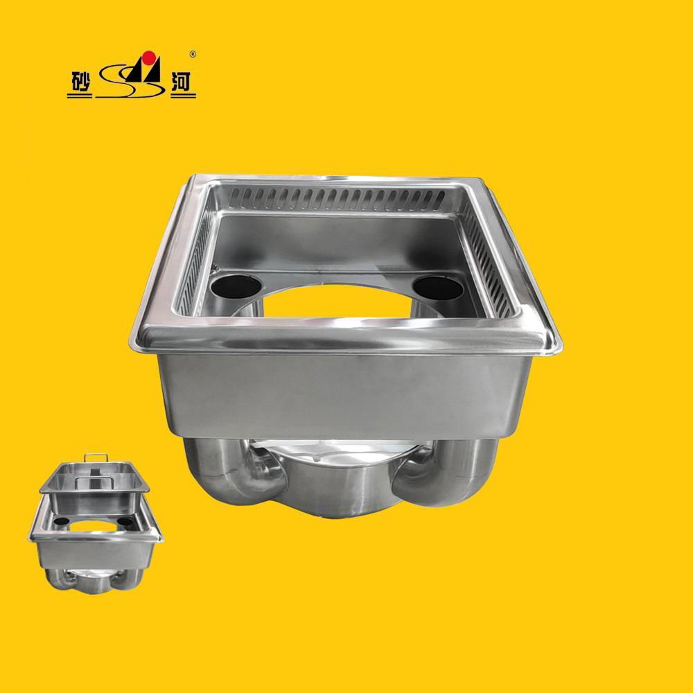 Restaurant Smokeless Hot Pot Embedded soup pot with induction cooker 2