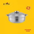 Shahe s/s three fresh hot pot kitchen food container Imitation Ceramic casserole 2