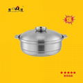 Shahe s/s three fresh hot pot kitchen food container Imitation Ceramic casserole