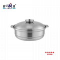 Shahe s/s three fresh hot pot kitchen food container Imitation Ceramic casserole 3