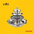  Cooking Utensils pan with BBQ & keep warm pan & steamer for 4 layer Hot pot