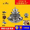  Cooking Utensils pan with BBQ & keep warm pan & steamer for 4 layer Hot pot