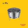 stainless steel outdoor camp round charcoal bbq grill