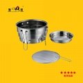 stainless steel outdoor camp round charcoal bbq grill 3