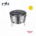 stainless steel outdoor camp round charcoal bbq grill