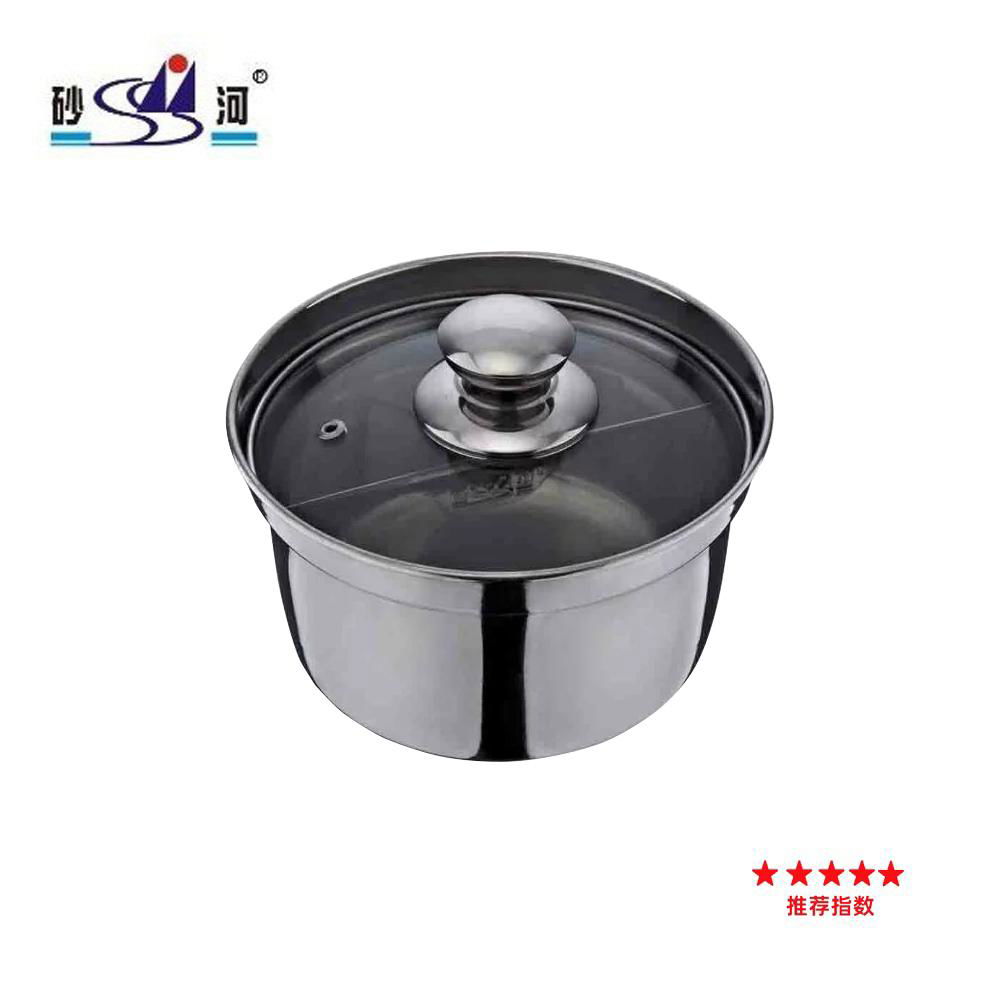 Stainless steel cooking pan divider Yin Yang Dual Sided Hot Pot Cookware 3