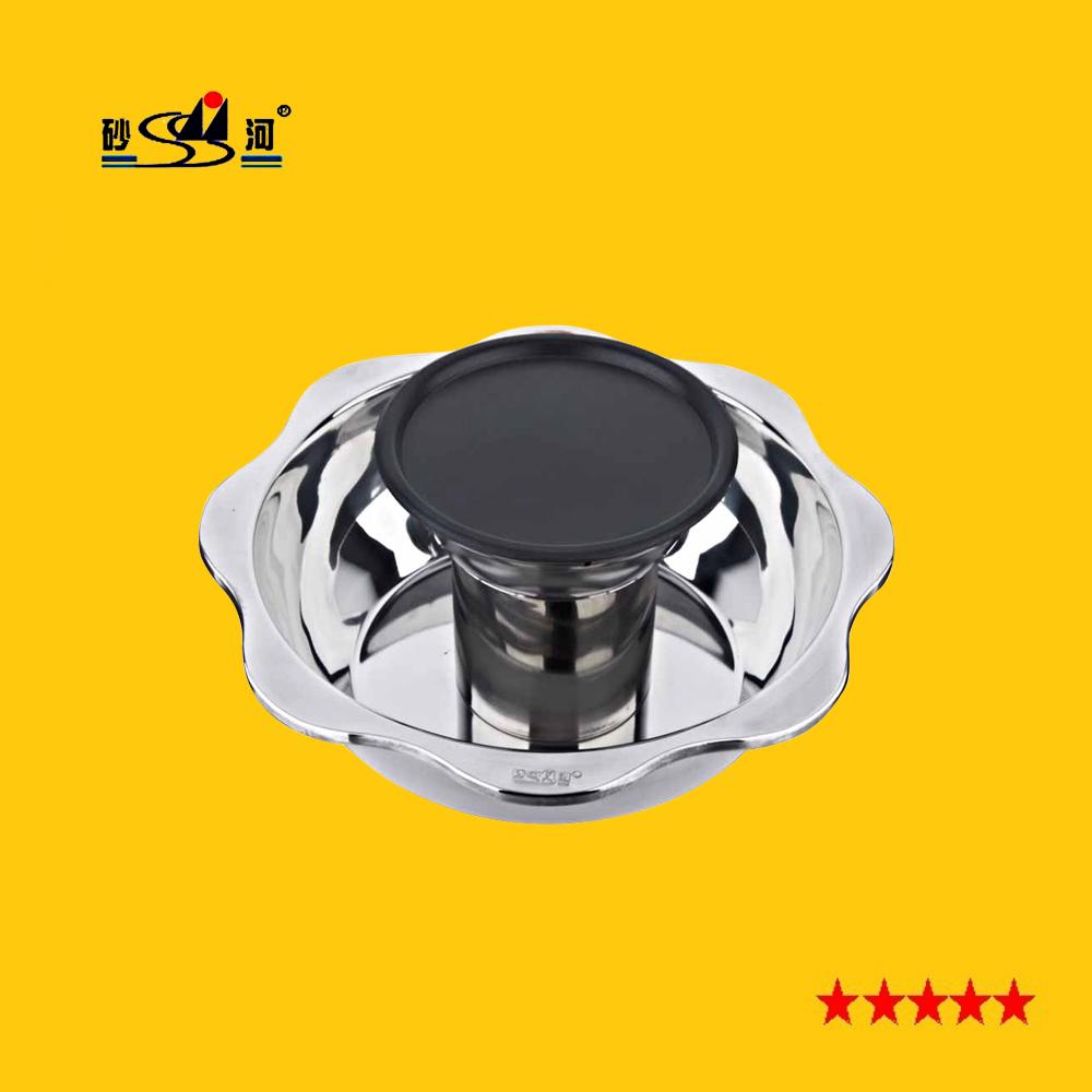 炊具26cm不鏽鋼蓮花燒烤火鍋適用於瓦斯爐電陶爐使用酒樓火鍋店用具 2