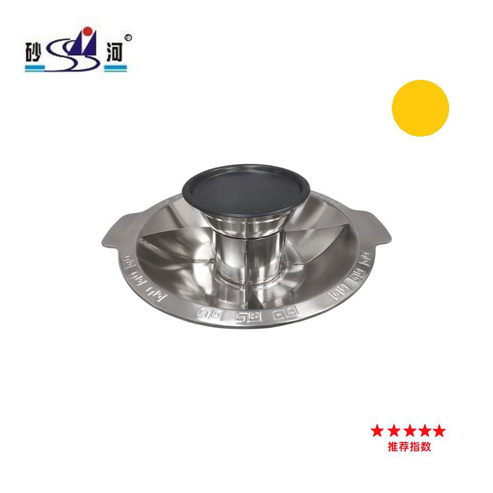 support oem & odm 4-gride steamboat with babecue available gas stove 4