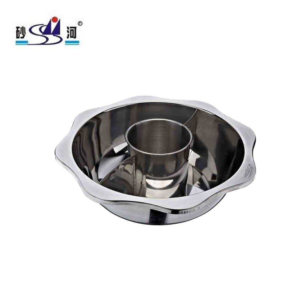  stainless steel pan with central pot partition pots for hot pot parties 2