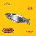 Ground stall catering culture thickened stainless steel fish shaped plate