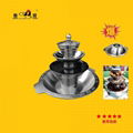 Chinesesque cookware 4 tier pagoda chafing shabu hot oot BBQ grill for Serving 4