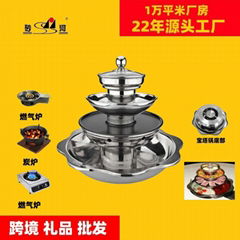 Four layers of Teppanyaki steamboat with Partition (2 Compartment)