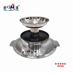 stainless steel pagoda tri-layers steamboat available gas stove