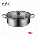 Economical stainless steel double ear S style hot pot  2 tastes hot pot