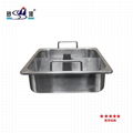  Induction cooker Stainless steel Square shabu with partition 4 grids hot pot 