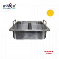  Induction cooker Stainless steel Square shabu with partition 4 grids hot pot 