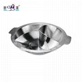 s/s cookin pan with divider into 4 grids hot pot kitchen food container for sale 4