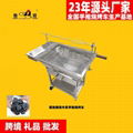 S/S Hand Pushed Barbecue Truck with Floor Stand Commercial Barbecue Truck 5