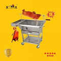 S/S Hand Pushed Barbecue Truck with Floor Stand Commercial Barbecue Truck 7