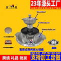 2 layers pagoda cooking pot of Four grids hot pot with BBQ pan  4