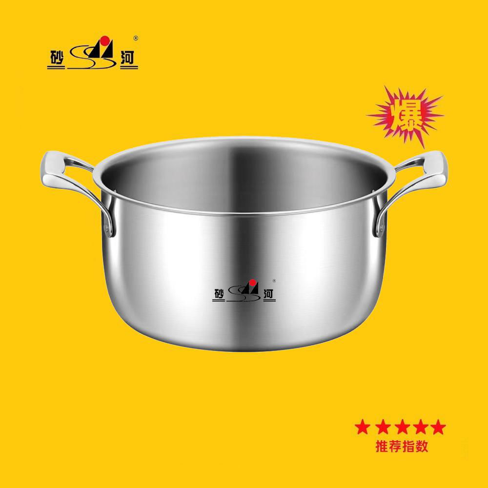 Tri-layer Steel Double Handle Cooking Soup Pot  5