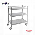 Hotel Hot pot Restaurant Trolley Cart Kitchen Stainless Steel 3 Tier Trolley 