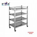 Hotel Hot pot Restaurant Trolley Cart Kitchen Stainless Steel 3 Tier Trolley 