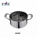 Stainless steel pot，tri ply material steamboat hot pot