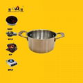 Stainless steel pot，tri ply material steamboat hot pot