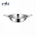 Stainless steel hammered finishes Chinese yinyang hotpot  2