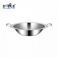 Stainless steel hammered finishes Chinese yinyang hotpot 