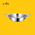 Stainless steel hammered finishes Chinese yinyang hotpot  3