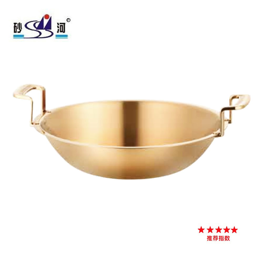Stainless steel hammered finishes Chinese yinyang hotpot  4