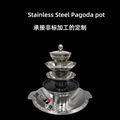 2 layers pagoda cooking pot of Four grids hot pot with BBQ pan 