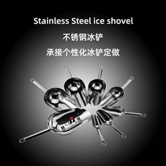  Bar Accessories stainless steel Ice scoop inox round ice spade Ice shovel