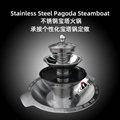 Chinesesque cookware 4 tier pagoda chafing shabu hot oot BBQ grill for Serving 2