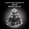 Chinesesque cookware 4 tier pagoda chafing shabu hot oot BBQ grill for Serving 2