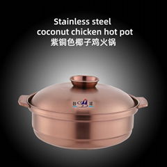 Restaurant Hot Pot with Lid Stainless Steel Home Cooking Soup Pot 