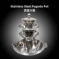 Chinese style steamed dry pot roasted multi-layer pagoda hot pot