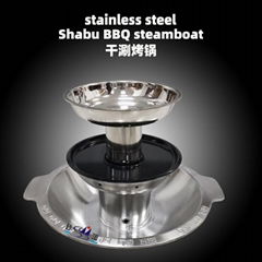 stainless steel tri-layers pagoda steamboat