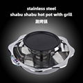 Stainless Steel 2 Layer Chafing Shabu Shabu Hot Oot And BBQ Grill For Serving 1