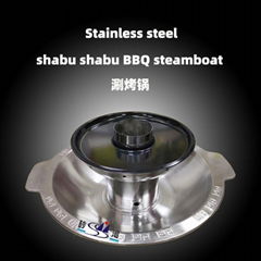 New stainless steel multi-layer combined with barbecued multi-functional hot pot