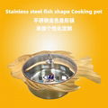 Kitchen Metal s/s Shabu Pot Container Fish Shape Soup Pot grunting fish hot pot