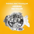 Kitchen Metal s/s Shabu Pot Container Fish Shape Soup Pot grunting fish hot pot