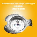 Stainless steel fish shape stock pot w/glass lid for Restaurant Hotel supplies