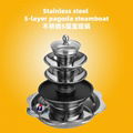 Chinesesque cookware 4 tier pagoda chafing shabu hot oot BBQ grill for Serving